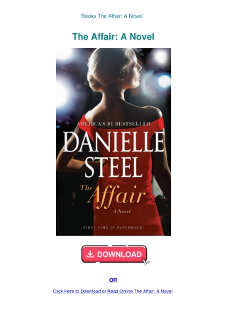 Books The Affair A Novel