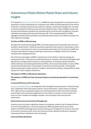 Autonomous Mobile Robots Market Share