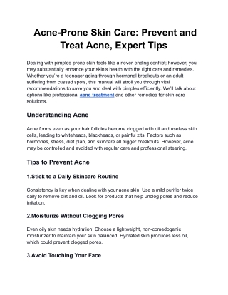 Expert Tips for Clear Skin: Prevent & Treat Acne Effectively