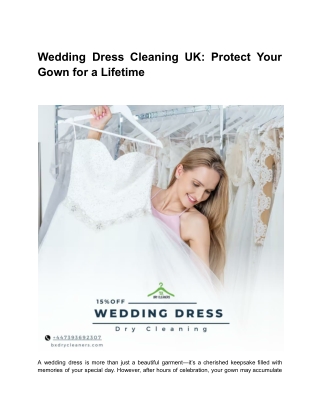 Wedding Dress Cleaning UK_ Protect Your Gown for a Lifetime