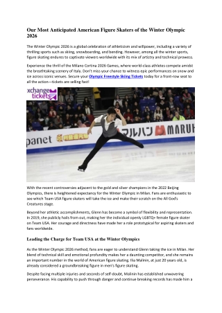 Our Most Anticipated American Figure Skaters of the Winter Olympic 2026