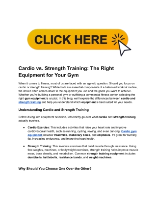 Cardio vs. Strength Training_ The Right Equipment for Your Gym