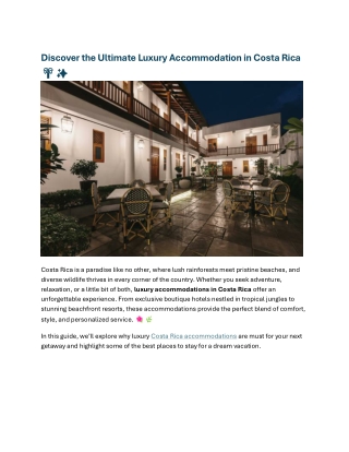 costa rica accommodation