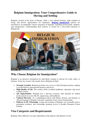 Belgium Immigration: Your Comprehensive Guide to Moving and Settling