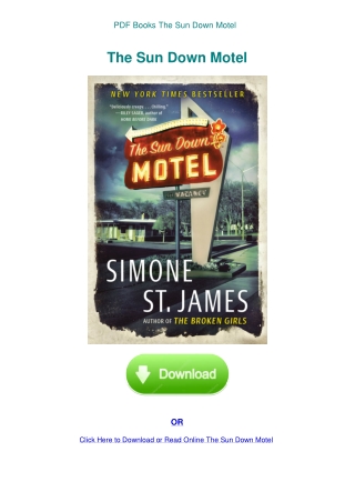 PDF Books The Sun Down Motel
