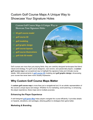 Custom Golf Course Maps A Unique Way to Showcase Your Signature Holes