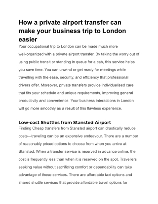 How a private airport transfer can make your business trip to London easier (1)