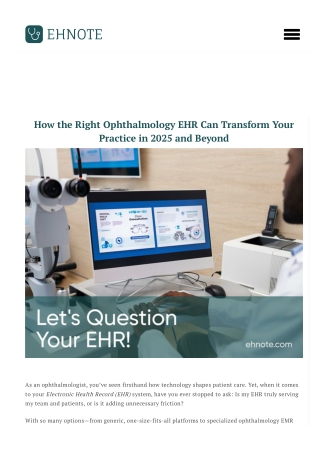 How the Right Ophthalmology EHR Can Transform Your Practice in 2025 and Beyond