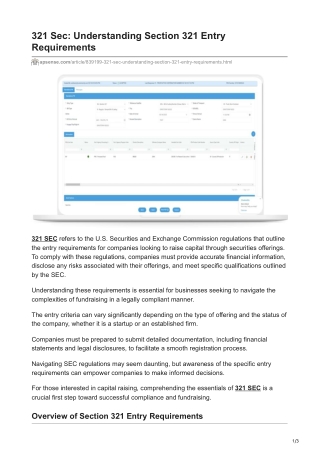 321 Sec Understanding Section 321 Entry Requirements