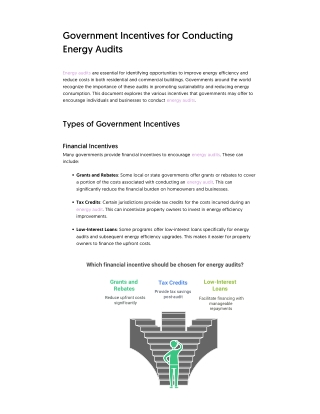Government Incentives for Conducting Energy Audits