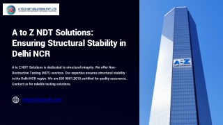Structural Stability Testing Services in Delhi NCR – A to Z NDT Solutions
