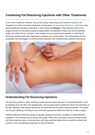Combining Fat Dissolving Injections with Other Treatments