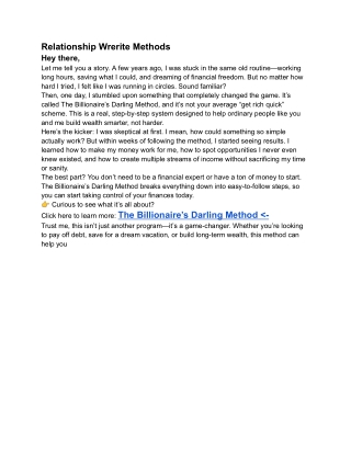 Hey there,Relationship Wrerite Methods