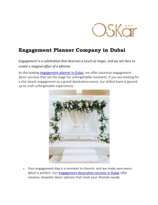 engagement Planner in Sharjah