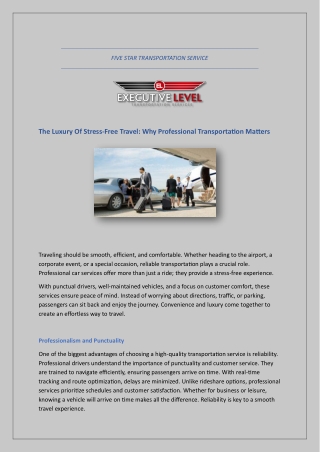 Five Star Transportation - Executive Level