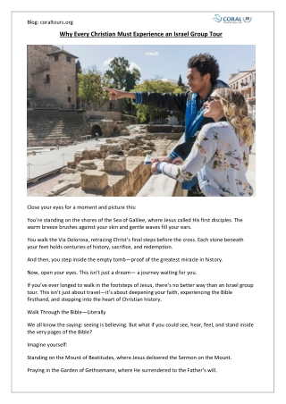 Why Every Christian Must Visit Israel on a Group Tour | Coral Travel & Tours