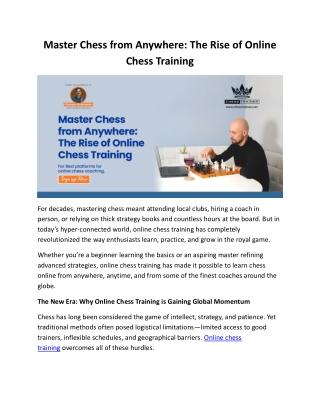 Master Chess from Anywhere: The Rise of Online Chess Training