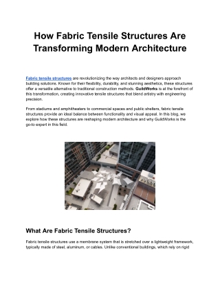 How Fabric Tensile Structures Are Transforming Modern Architecture