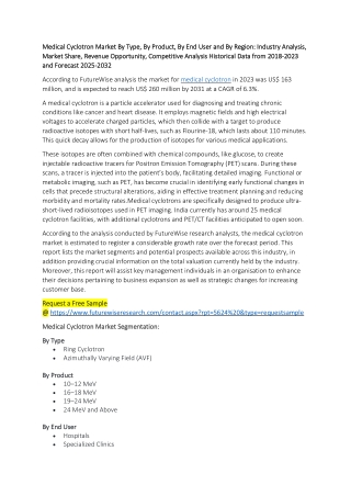 Medical Cyclotron Market Size, Trends, and Growth Forecast