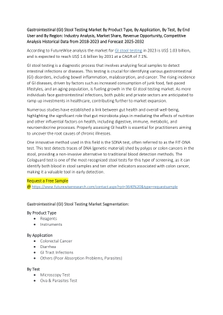 Gastrointestinal (GI) Stool Testing Market Size, Trends & Growth Forecast
