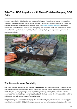 Take Your BBQ Anywhere with These Portable Camping BBQ Grills