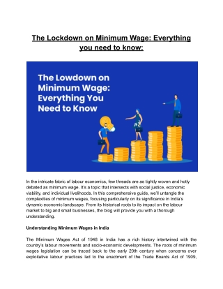 The Lockdown on Minimum Wage (1)