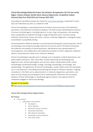 Clinical Microbiology Market Size, Trends & Growth Forecast