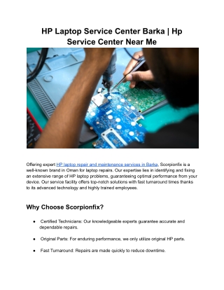HP Laptop Service Center Barka _ Hp Service Center Near Me