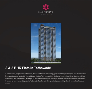 Luxurious 2 BHK and 3 BHK Flats in Tathawade – Harivishva Infinia