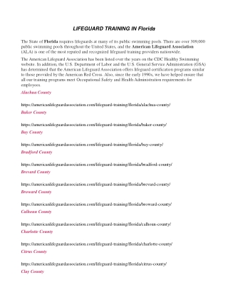 LIFEGUARD TRAINING IN Florida