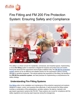 Fire Fitting and FM 200 Fire Protection System_ Ensuring Safety and Compliance