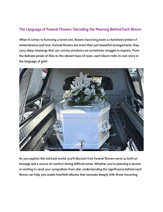 The Language of Funeral Flowers Decoding the Meaning Behind Each Bloom