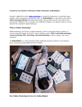 Grow Your Business with Expert Online Marketing | StalkusDigital