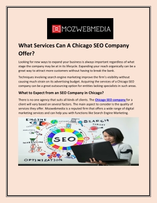 What Services Can A Chicago SEO Company Offer?