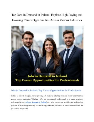 Top Jobs in Demand in Ireland_ Explore High-Paying and Growing Career Opportunities Across Various Industries