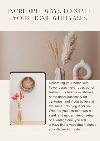 The Power of Flower Vases: How To Instantly Upgrade Your Home Décor