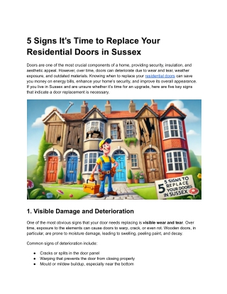 5 Signs It’s Time to Replace Your Residential Doors