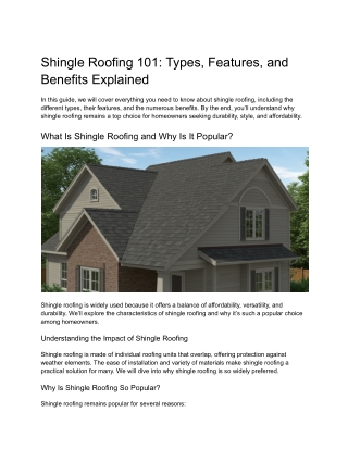 Shingle Roofing 101_ Types, Features, and Benefits Explained