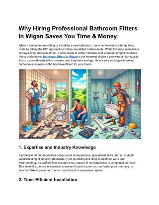 Why Hiring Professional Bathroom Fitters in Wigan Saves You Time & Money