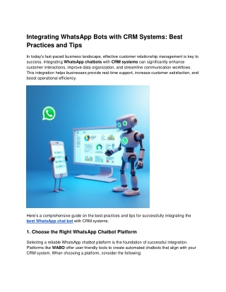 Integrating WhatsApp Bots with CRM Systems_ Best Practices and Tips