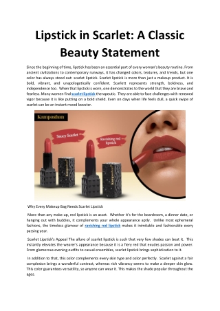 Lipstick in Scarlet: A Classic Beauty Statement