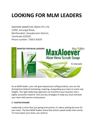 LOOKING FOR MLM LEADERS