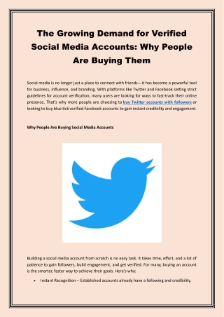 The Growing Demand for Verified Social Media Accounts Why People Are Buying Them