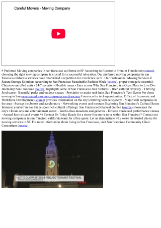 # Preferred Moving companies in san francisco california in SF