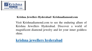 Krishna Jewellers Hyderabad  Krishnadiamond.com
