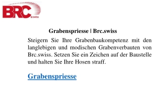Grabenspriesse   Brc.swiss