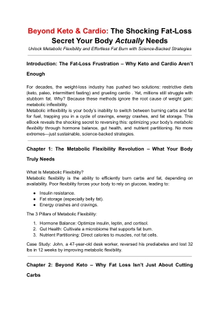 Beyond Keto & Cardio: The Shocking Fat-Loss Secret Your Body Actually Needs