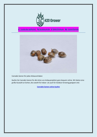 Cannabis Samen online kaufen