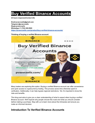 Buy Verified Binance Accounts,