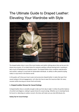 Styling Draped Leather Dresses: Tips & Tricks